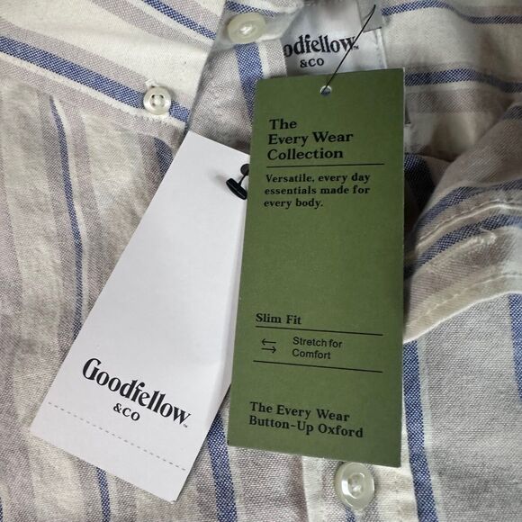 Goodfellow & Co Every Wear Oxford Shirt XXL Slim Fit Striped Button-Up NWT - Picture 3 of 7